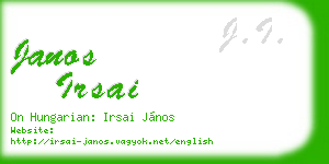 janos irsai business card