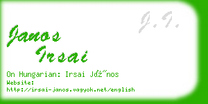 janos irsai business card